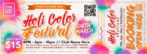 Copy Of Holi Festival Ticket Template Postermywall