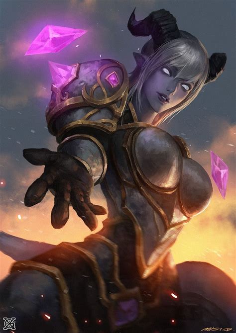 Yrel Mist Xg Warcraft Art Fantasy Character Design Dark Fantasy Art