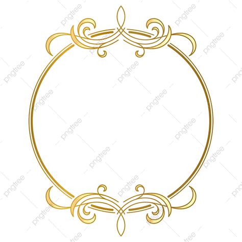 Moldura De Círculo Dourado Elegante Com Padrão De Borda De Casamento De