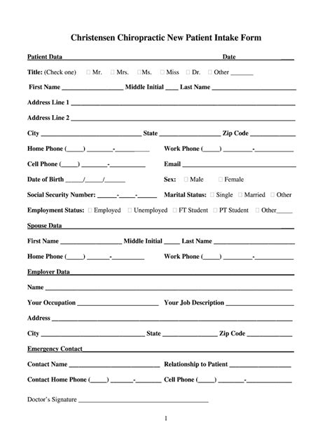 Chiropractic Forms Pdf Fill Online Printable Fillable Blank