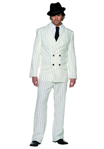 Men's White Gangster Costume