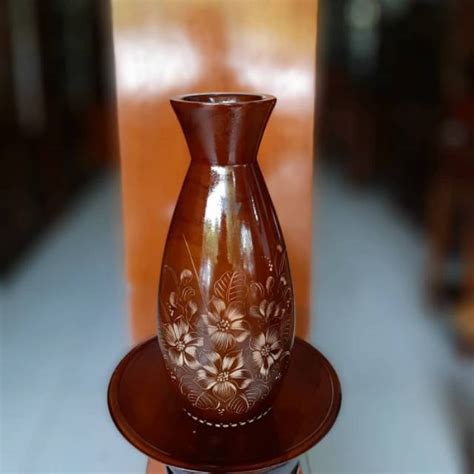 Jual Vas Bunga Kayu Jati Cukit B Shopee Indonesia