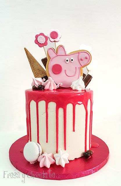 El Blog De Fresa Y Chocolate Tartas Drip Cake Tartas De Peppa Pig