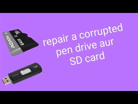 How To Repair Corrupted Pen Drive Flash Drive And Sd Card With