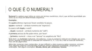 Definir Numeral - Português- Numeral | PPTX