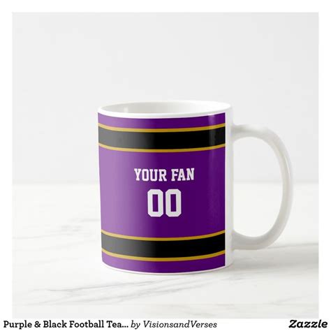 Purple & Black Football Team Personalized Coffee Mug | Mugs ...