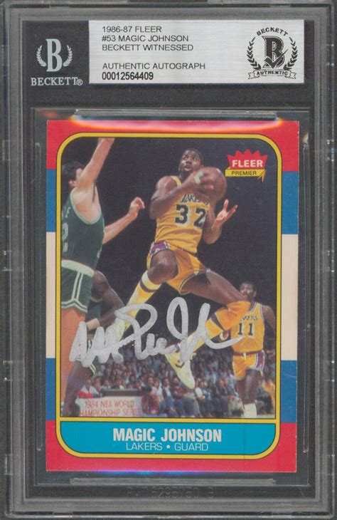 Lot Detail Magic Johnson Signed Fleer Card Beckett Bas