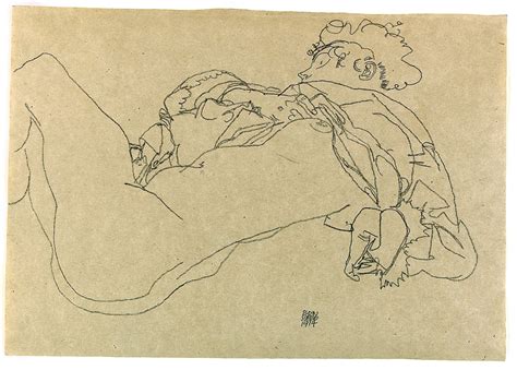 Reclining Female Nude By Egon Schiele