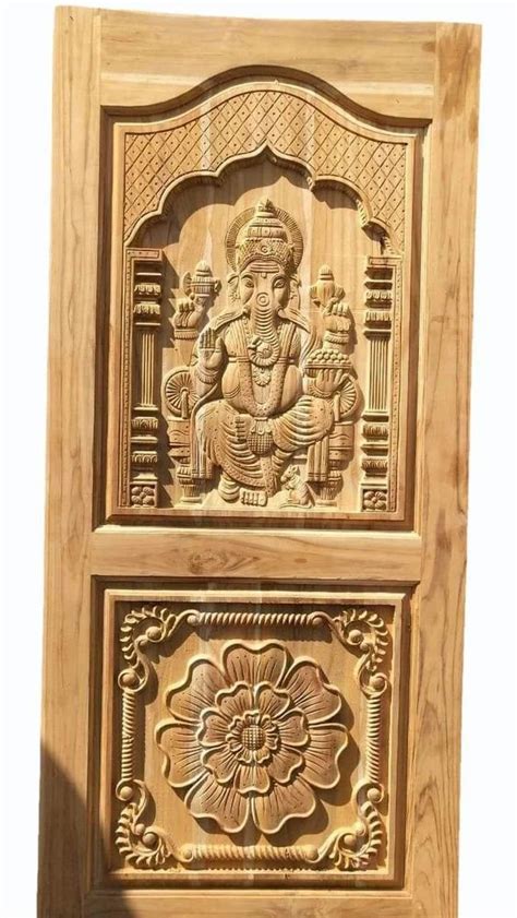 35mm Sagwan Wood 3D Carving Pooja Room Door At Rs 975 Square Feet