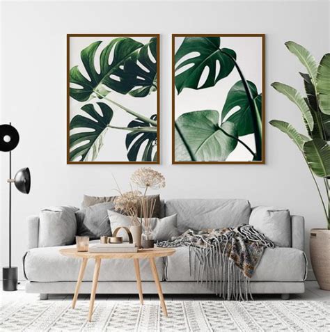 Conjunto 2 Quadros Decorativos Folhagens Costela de Adão Elo7