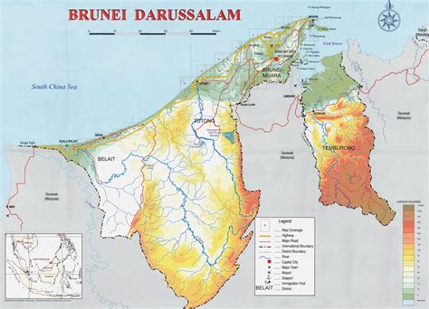 brunei map geography