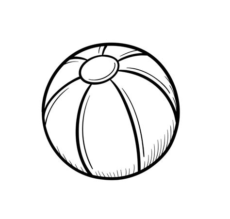 Beach Ball Clipart Black and White download - Clipart World