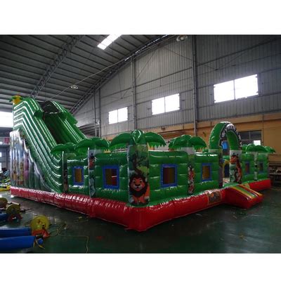 0 55mm PVC Inflatable Obstacle Course Jumper Bounce House Amusement Park