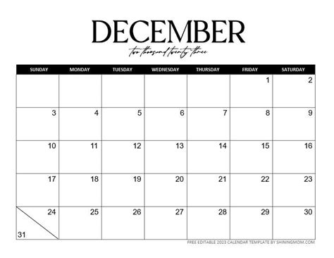 FREE Fully Editable 2023 Calendar Template in Word