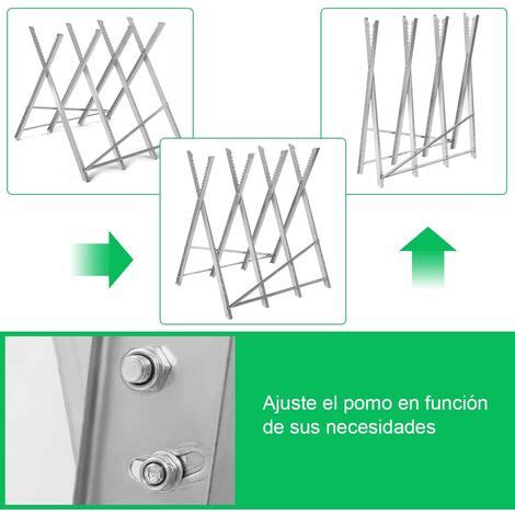 COSTWAY Caballete De Acero Plegable Caballete Para Sierra De Madera