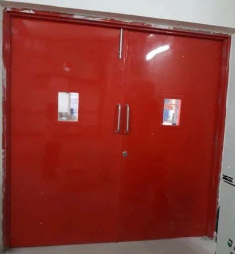 Glass Double Door 2 Hour Fire Rated Metal Doors Powder Coated At Rs