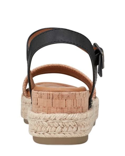 Earth Earth Collins Ankle Strap Espadrille Platform Wedge Sandal In