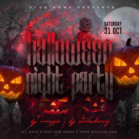 Premium Psd Halloween Scary Party Night Flyer Instagram Template