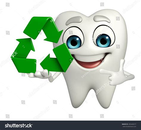 Cartoon Character Teeth Recycle Icon Stock Illustration 205449277