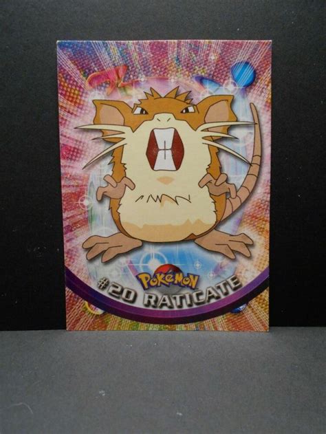 1999 Topps Pokemon TV Animated Edition 20 Raticate Black Logo HOLO