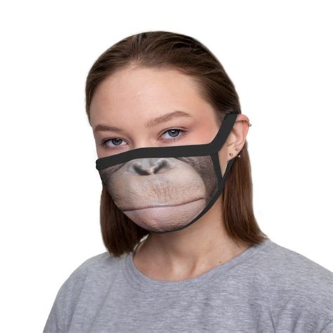 Monkey Face Funny Mask Animal Print Fashion Mask 100% Cotton | Etsy