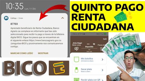 Exclusivo Mensaje De Texto Bico Quinto Pago Renta Ciudadana Wintor ABC