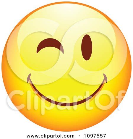 Clipart Flirty Winking Yellow Cartoon Smiley Emoticon Face Royalty