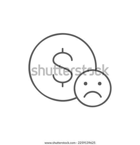 Coin Sad Face Bankruptcy Dislike Negative Stock Vector Royalty Free