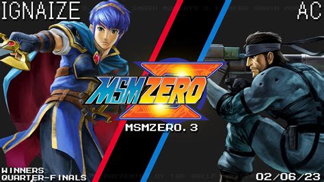 Msm Zero Ignaize Marth Vs Ac Snake Ssbu Winners Quarters