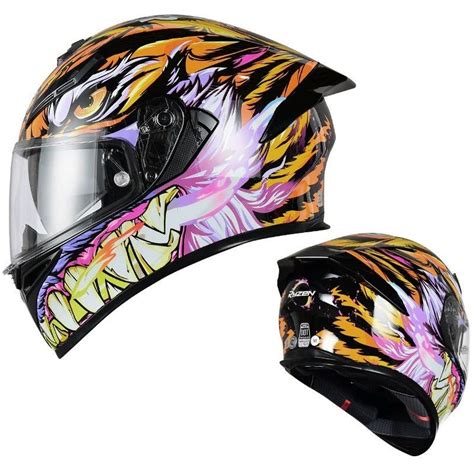 Orange Black And Pink Tiger Motorcycle Helmet Ballistic Armor Co Pro