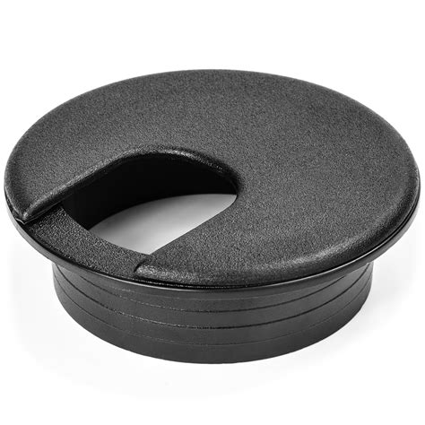 Pack Inch Mm Round Plastic Desk Grommets Black Wire Organizer