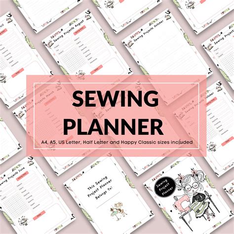 Sewing Planner Printable Sewing Journal For Seamstress Organizer