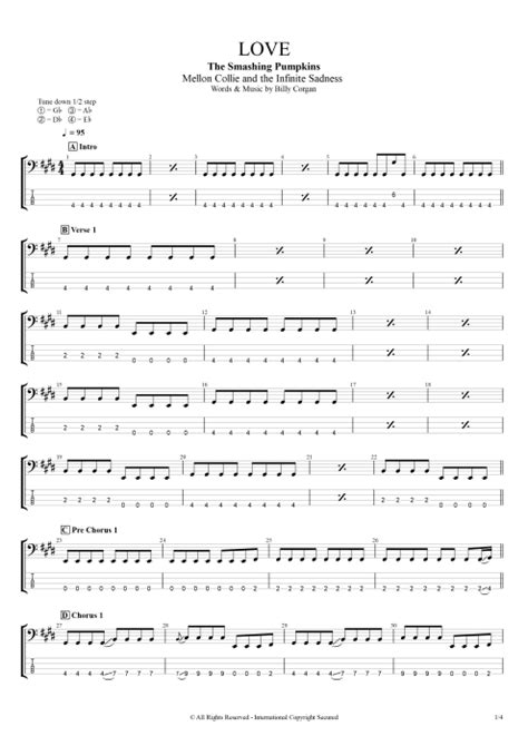 Tablature Love De The Smashing Pumpkins Guitar Pro Full Score