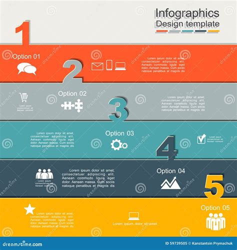 Infographic Report Template With Numbers And Icons Stock Vector