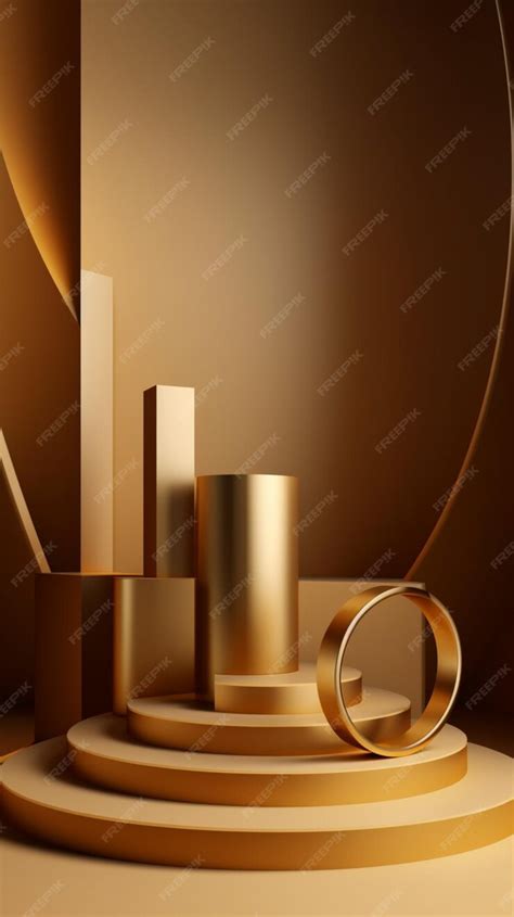 Premium Photo | Gold wallpaper with a ring and gold rings