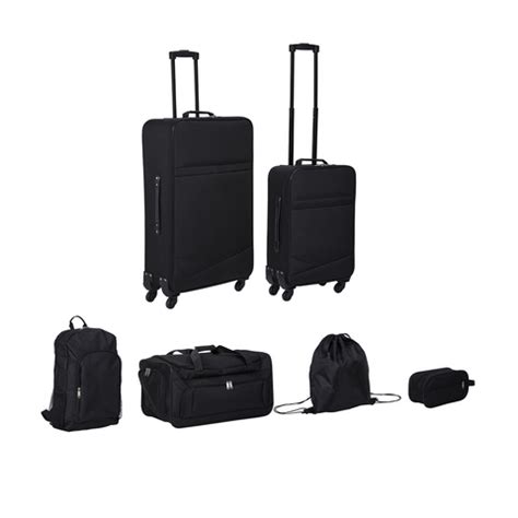 6 Piece Luggage Set - Black | Kmart