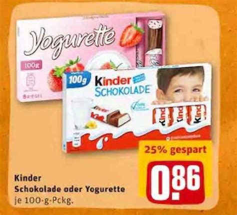 Kinder Schokolade Oder Yogurette Angebot Bei Rewe Prospekte De