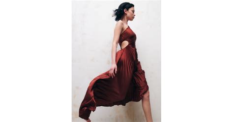 A L C Satin Delfina Pleated Dress Lyst