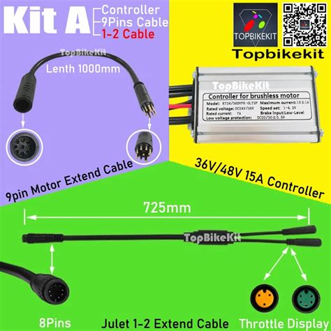 Ebike KT Controller Kit 36V 48V 15A For Bafang AKM 250W Motor LCD4