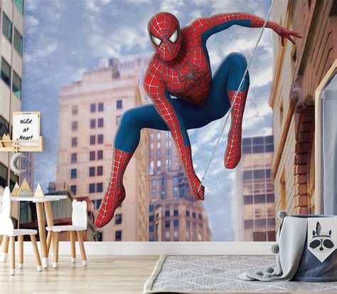 Spiderman Wall Mural Spider-man Wallpaper Spiderman Wall - Etsy