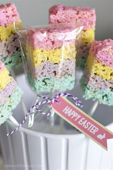 Layered Peeps Crispy Treats Rice Krispie Treats With An Easter Twist