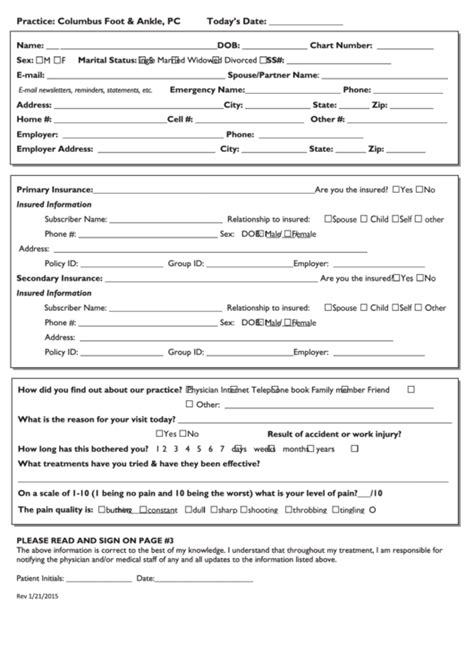 Fillable Patient Information Form Printable Pdf Download