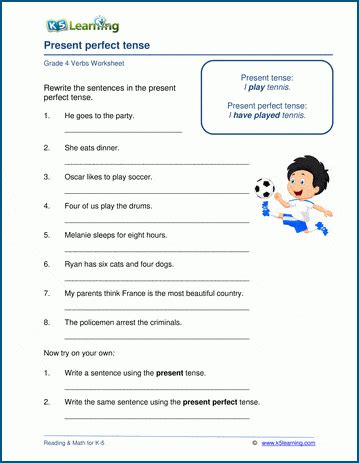 Perfect Tense Worksheet For Class