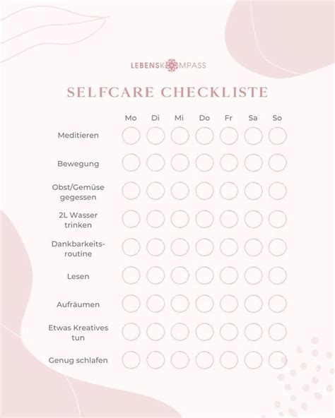 Selfcare Checkliste Selbstliebe Lernen Positiv Denken Lernen