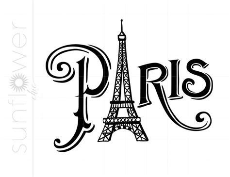 PARIS Svg Cut Files Clipart Descargas Eiffel Tower Svg Etsy México