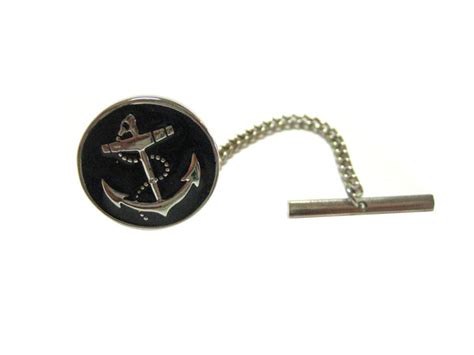 Black Nautical Anchor Tie Tack Kiola Designs