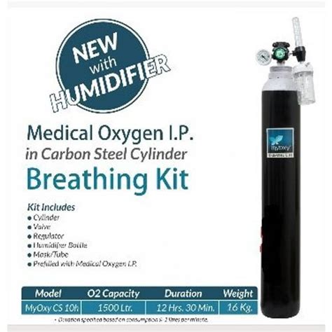 Max Air B Type10 Litre Medical Oxygen Gas Cylinder Breathing Kit