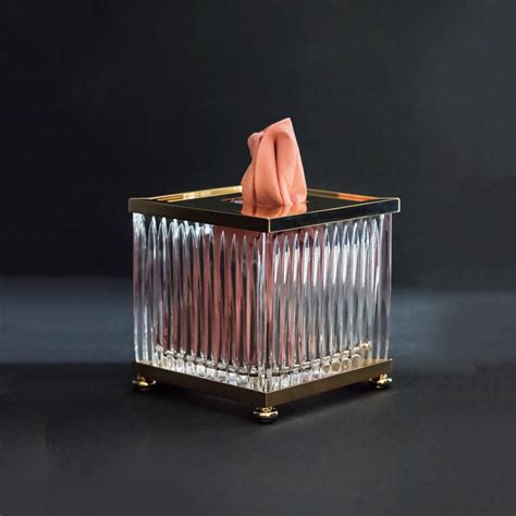 Boutique Crystal Tissue Box Accessories Basin