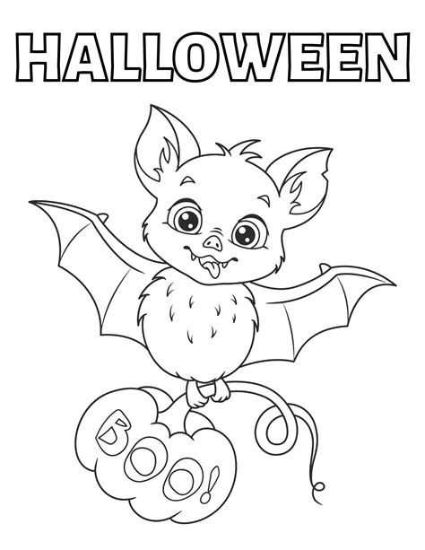 Halloween Bats Printable Coloring Pages