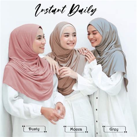 Jual Hijab Jilbab Kerudung Khimar Daisy Instan Bergo Malay Jersey